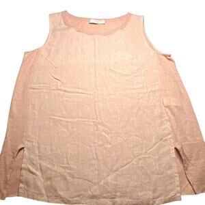 TONET Women’s 48 Pink Solid Round Neck Sleeveless Pullover Top Pocket (64)
